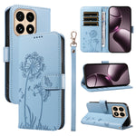 For Xiaomi 15T Leather Wallet Case with Strap Dandelion Imprint Phone Stand Cover