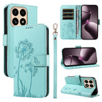 For Xiaomi 15T Leather Wallet Case with Strap Dandelion Imprint Phone Stand Cover