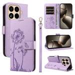 For Xiaomi 15T Pro Leather Wallet Case with Strap Dandelion Imprint Phone Stand Cover
