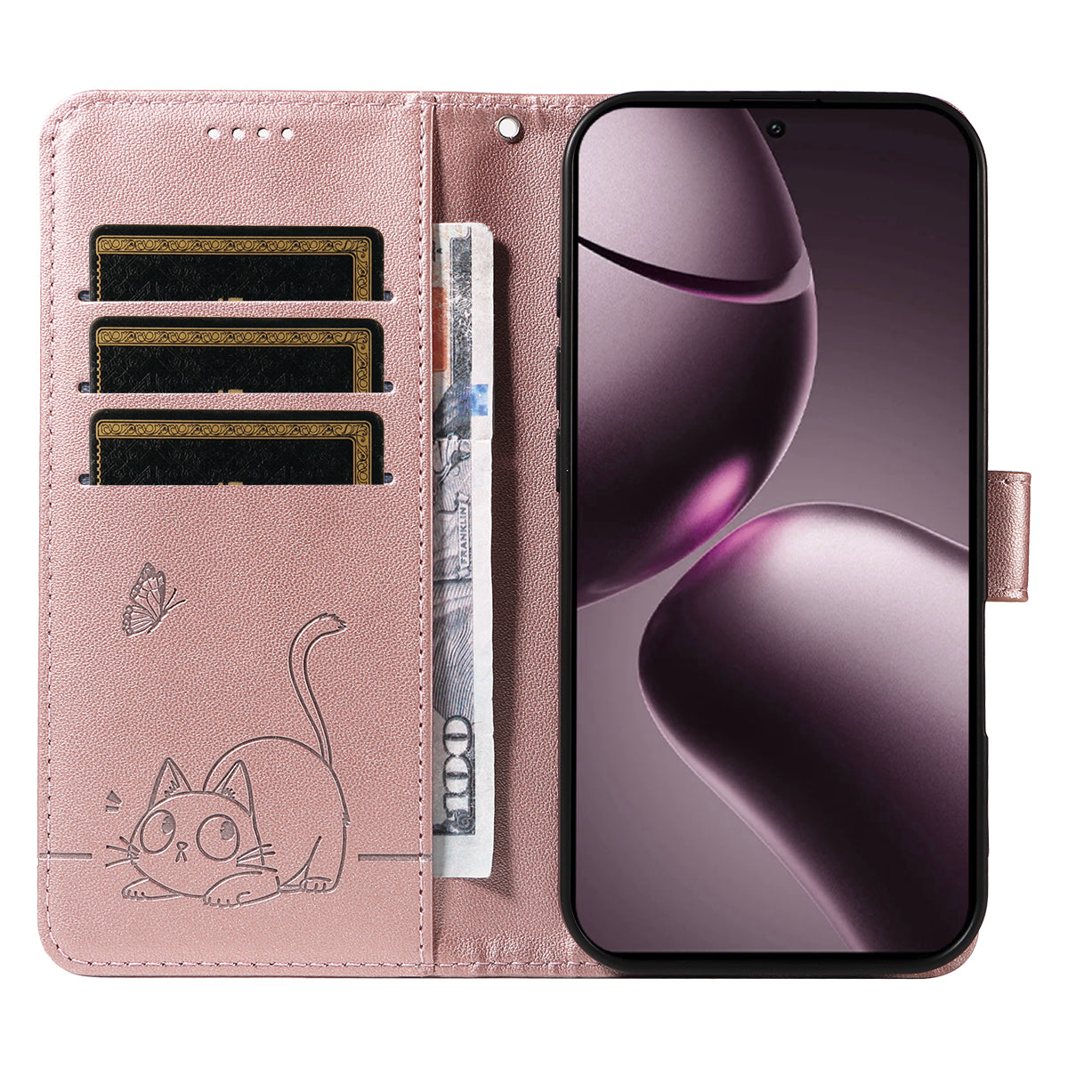 For Xiaomi 15T Case Cat Pattern Imprint Leather Phone Cover with Wrist Strap