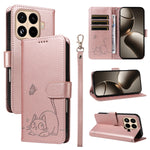 For Xiaomi 15T Pro Case Cat Pattern Imprint Leather Phone Cover with Wrist Strap
