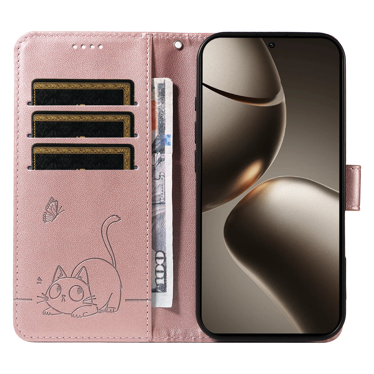 For Xiaomi 15T Pro Case Cat Pattern Imprint Leather Phone Cover with Wrist Strap