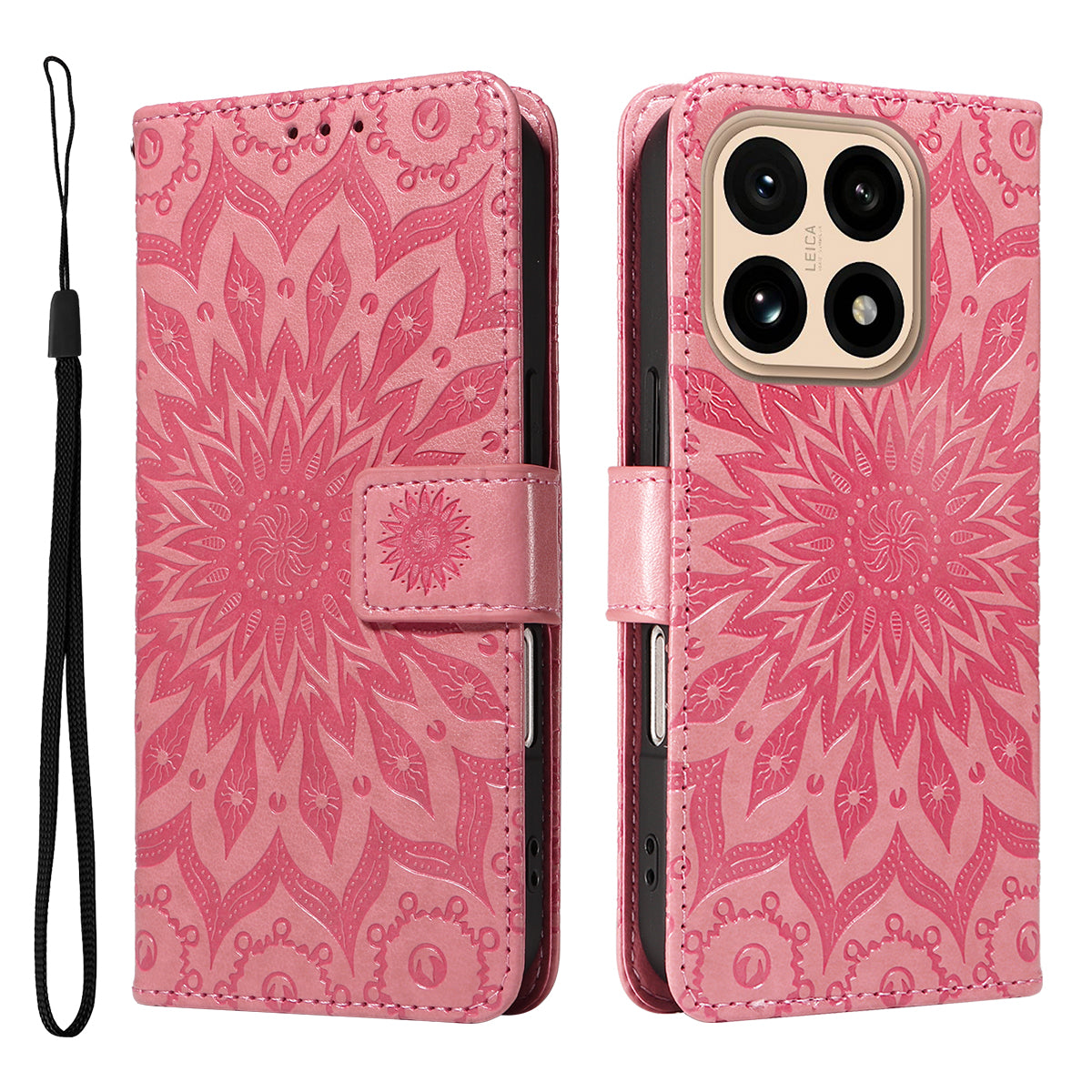 For Xiaomi 15T Leather Wallet Case Sunflower Imprinted Phone Cover