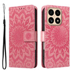 For Xiaomi 15T Leather Wallet Case Sunflower Imprinted Phone Cover