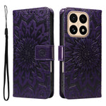 For Xiaomi 15T Leather Wallet Case Sunflower Imprinted Phone Cover