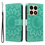For Xiaomi 15T Leather Wallet Case Sunflower Imprinted Phone Cover