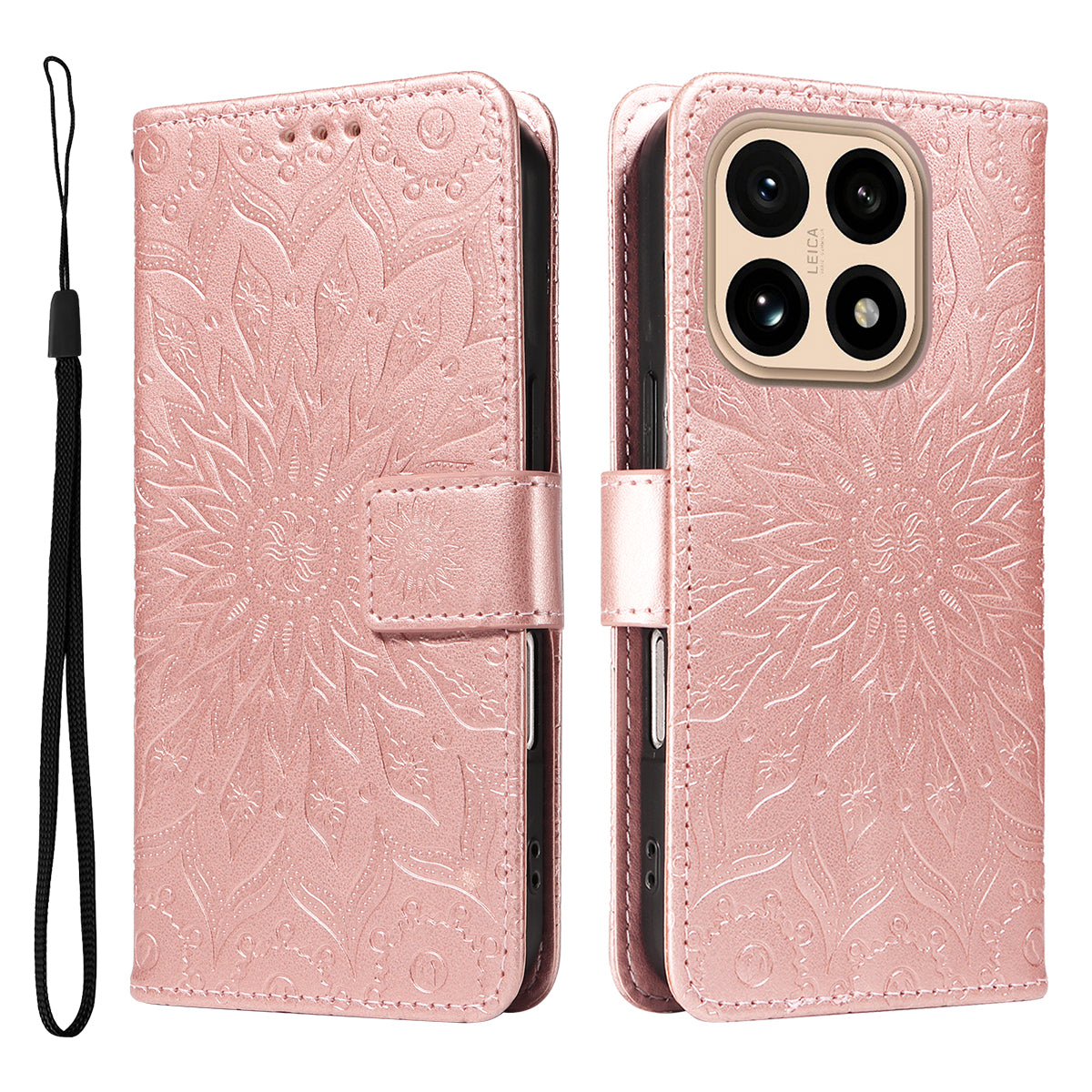 For Xiaomi 15T Leather Wallet Case Sunflower Imprinted Phone Cover