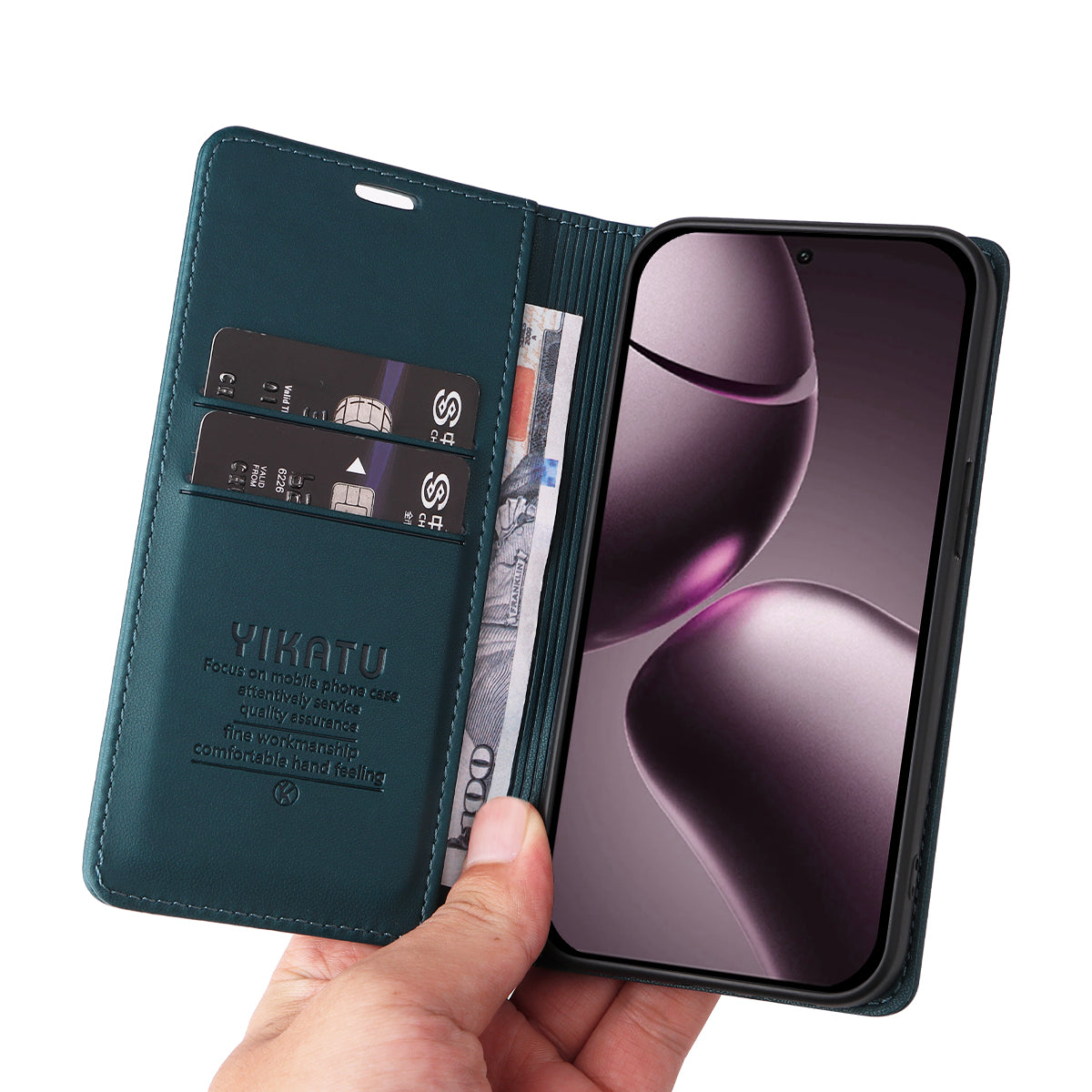 YIKATU For Xiaomi 15T Phone Cases  Magnetic Closure PU Leather Mobile Cover