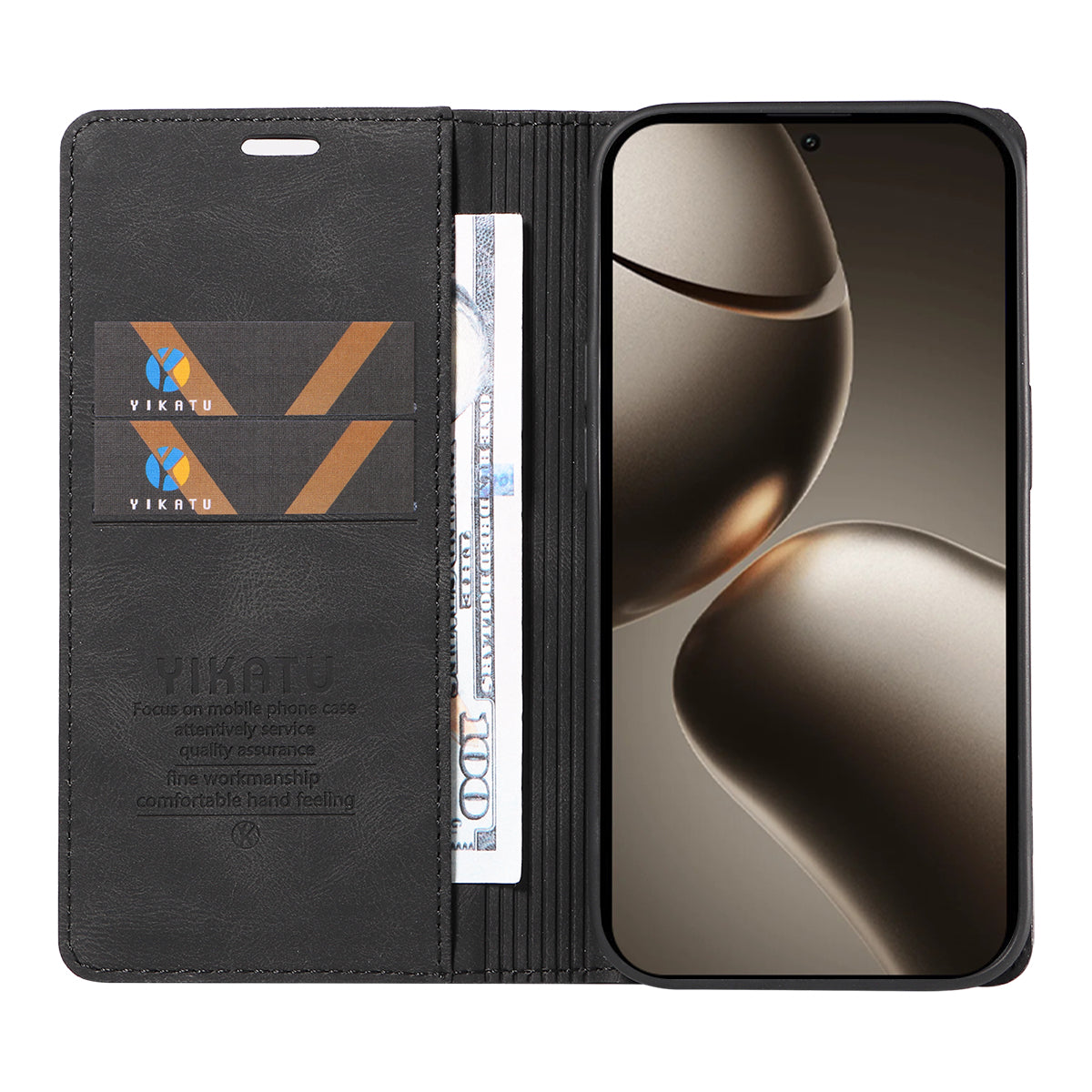 YIKATU Läderfodral För Xiaomi 15T Pro YK-004 Plånboksfodral med beröringsskydd
