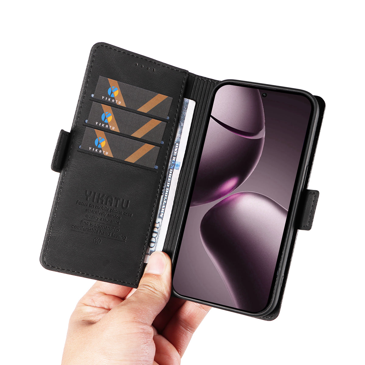 YIKATU For Xiaomi 15T Leather Case  YK-005 Skin-touch Feeling Wallet Phone Cover