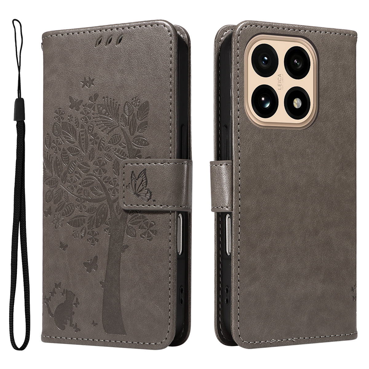 For Xiaomi 15T Phone Case with Stand Cat Tree Pattern Leather Wallet Mobile Cover