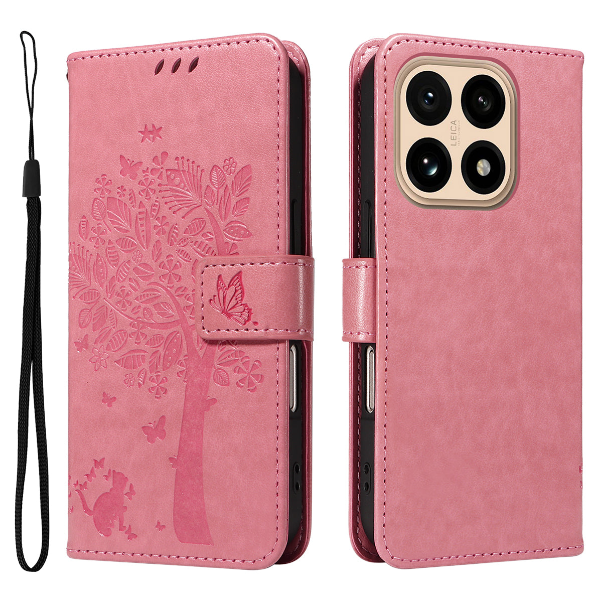 For Xiaomi 15T Phone Case with Stand Cat Tree Pattern Leather Wallet Mobile Cover