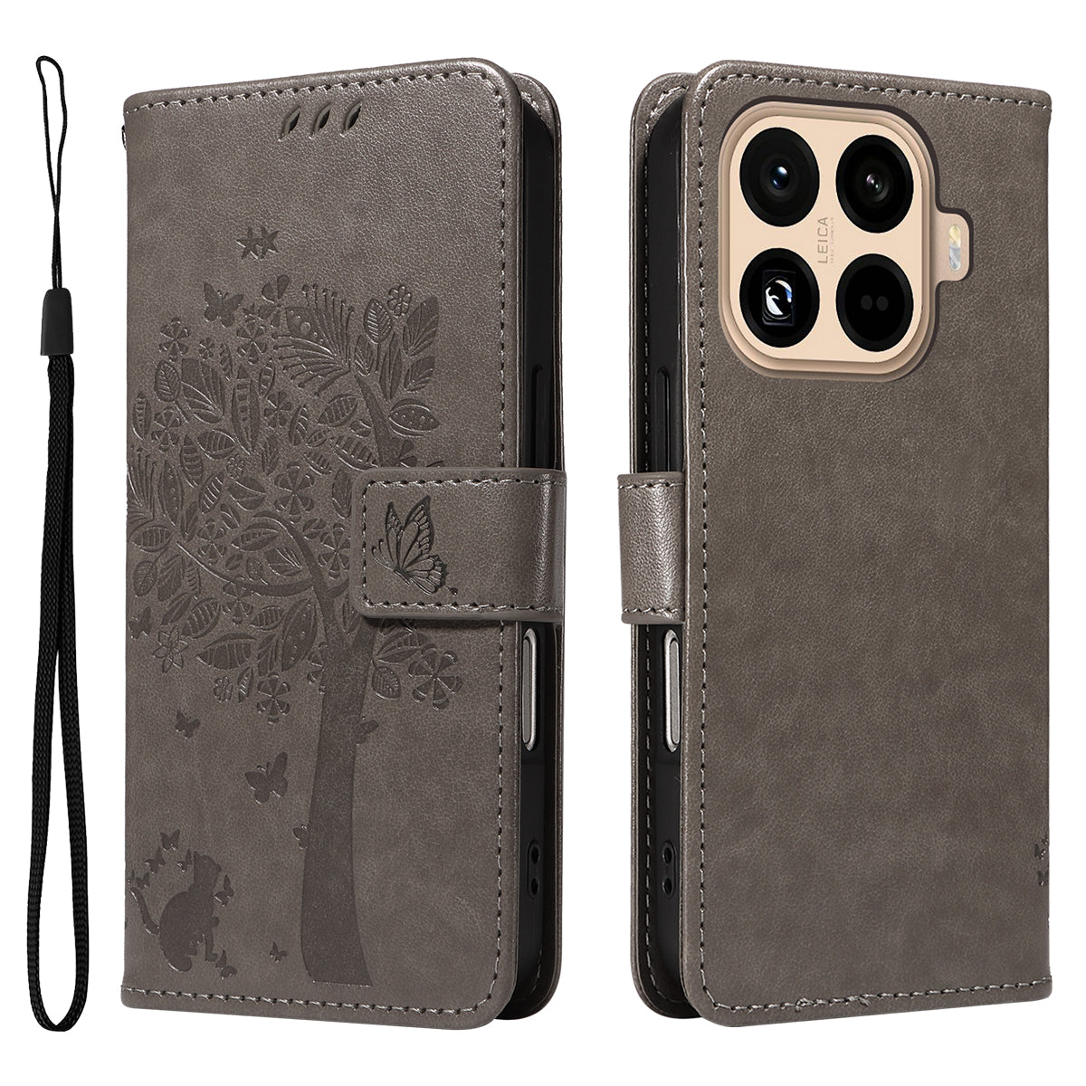 For Xiaomi 15T Pro Phone Case with Stand Cat Tree Pattern Leather Wallet Mobile Cover