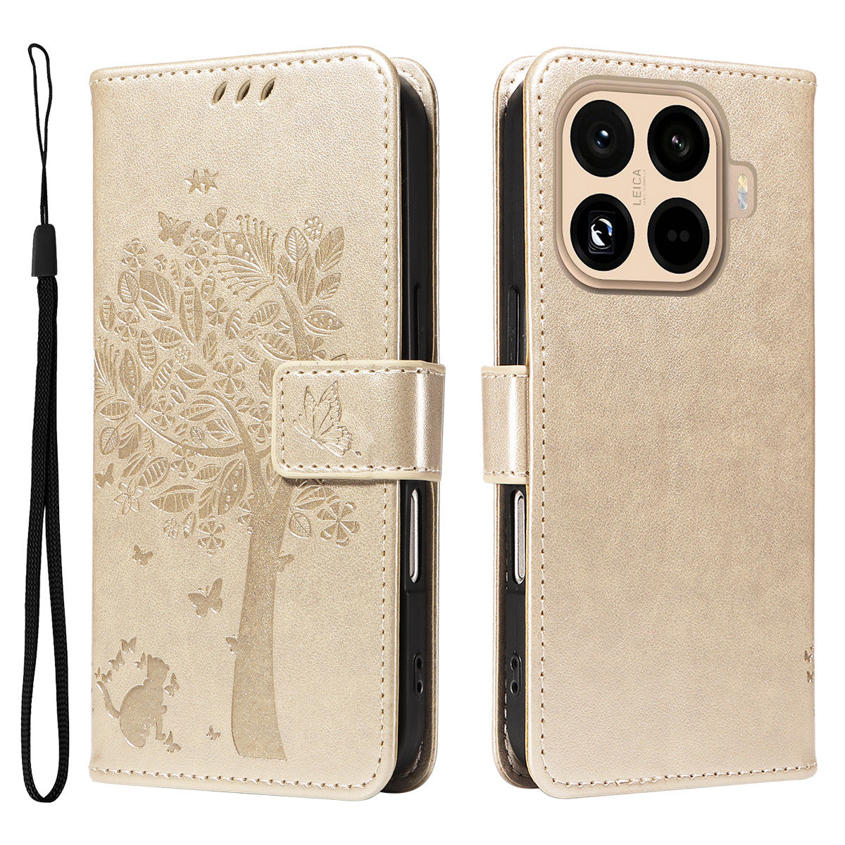 For Xiaomi 15T Pro Phone Case with Stand Cat Tree Pattern Leather Wallet Mobile Cover