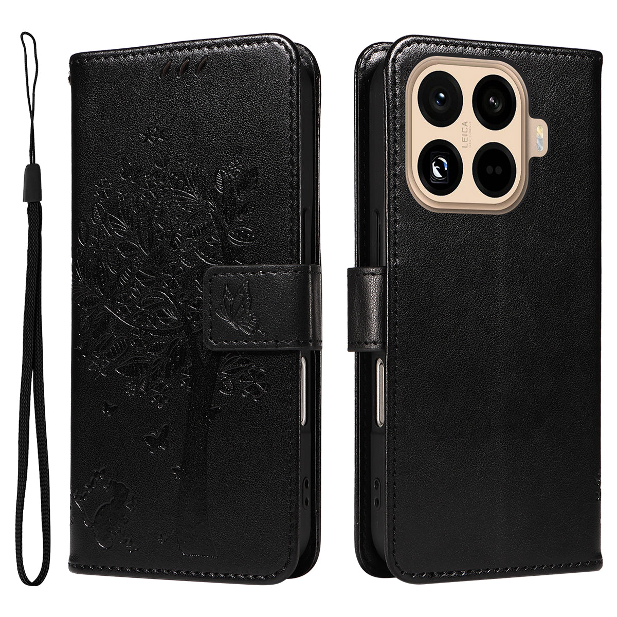 For Xiaomi 15T Pro Phone Case with Stand Cat Tree Pattern Leather Wallet Mobile Cover