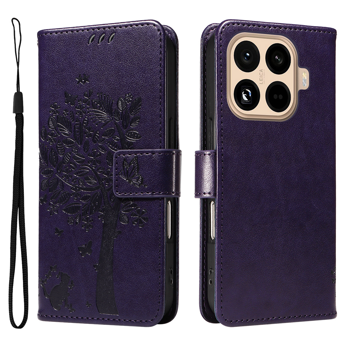 For Xiaomi 15T Pro Phone Case with Stand Cat Tree Pattern Leather Wallet Mobile Cover
