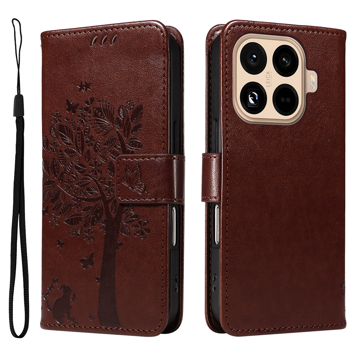 For Xiaomi 15T Pro Phone Case with Stand Cat Tree Pattern Leather Wallet Mobile Cover