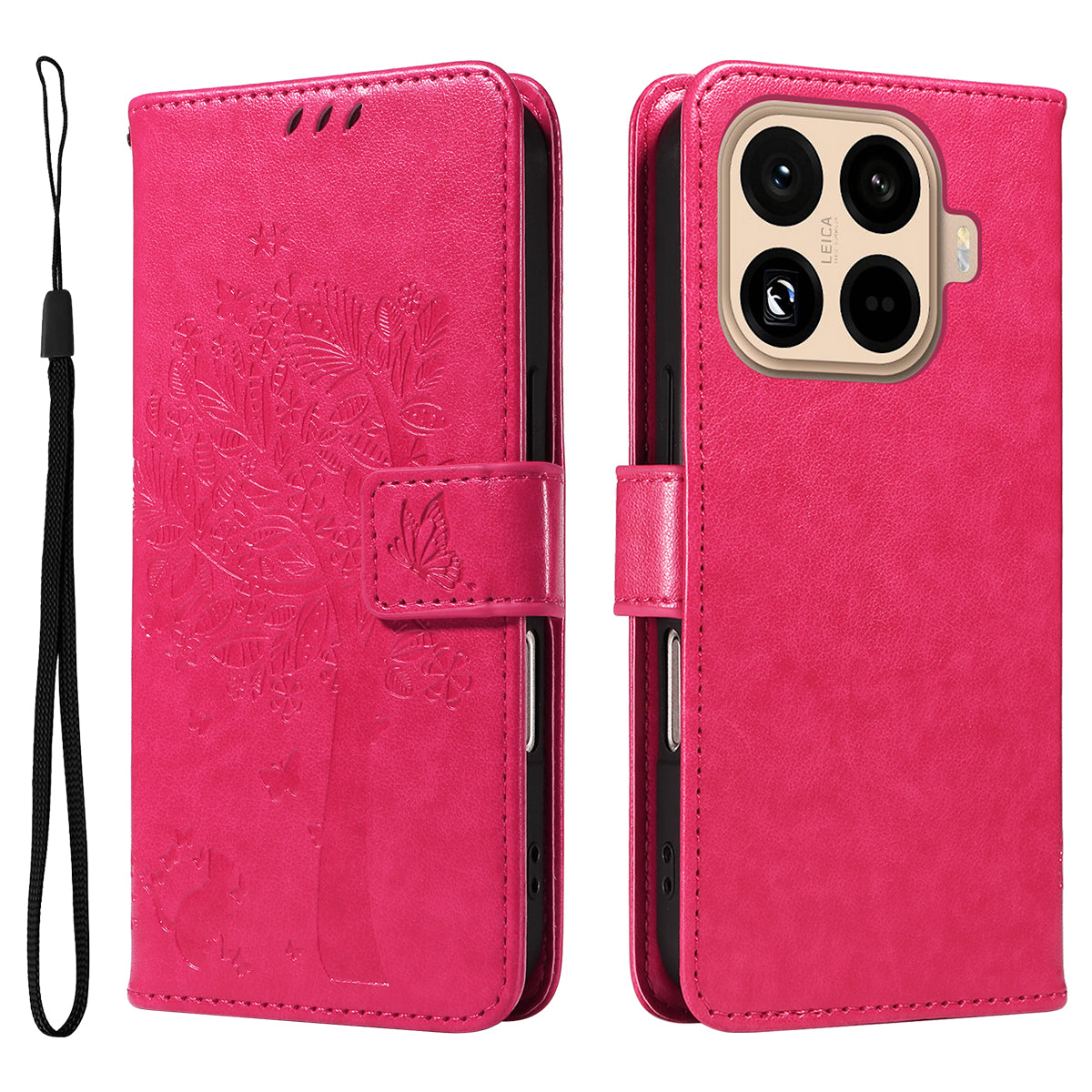 For Xiaomi 15T Pro Phone Case with Stand Cat Tree Pattern Leather Wallet Mobile Cover
