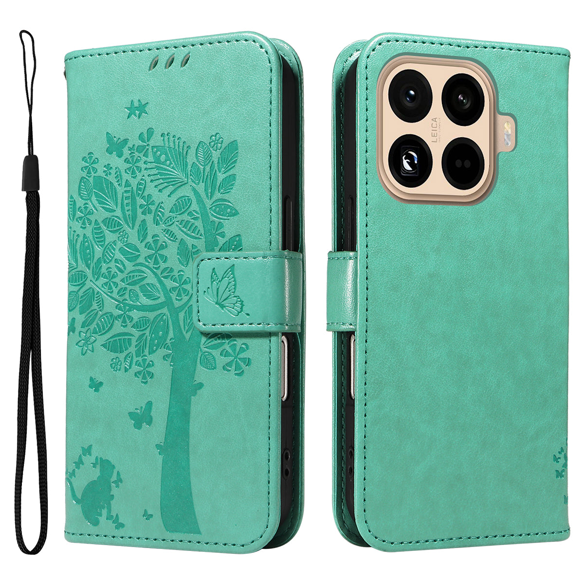 For Xiaomi 15T Pro Phone Case with Stand Cat Tree Pattern Leather Wallet Mobile Cover