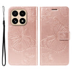 For Xiaomi 15T Wallet Case Floral Butterfly Imprinted Leather Phone Cover Stand
