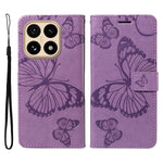 For Xiaomi 15T Wallet Case Floral Butterfly Imprinted Leather Phone Cover Stand