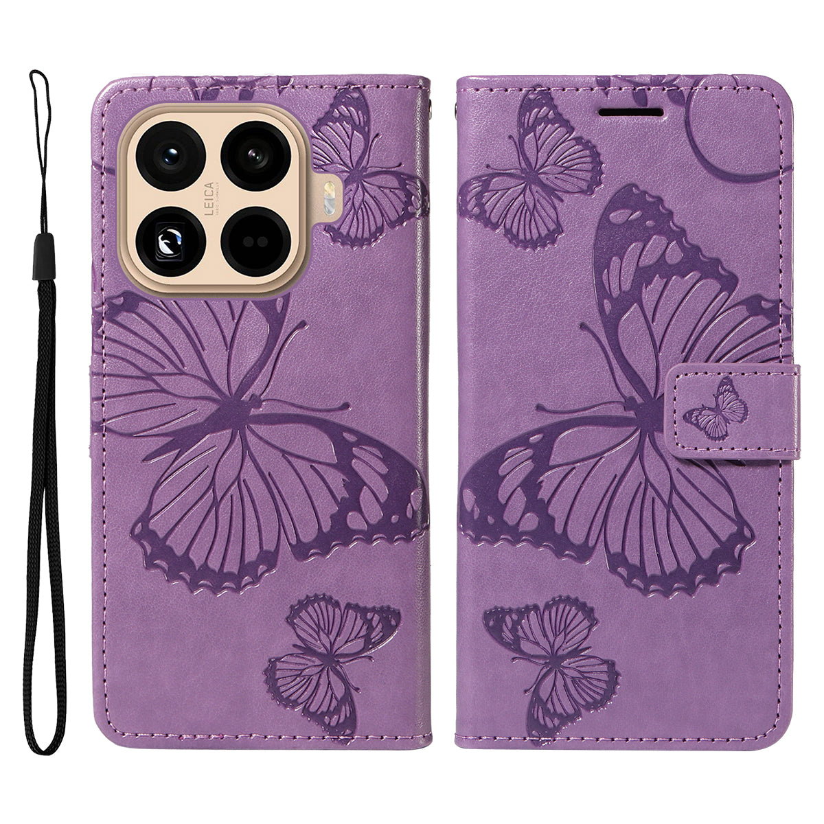 For Xiaomi 15T Pro Wallet Case Floral Butterfly Imprinted Leather Phone Cover Stand