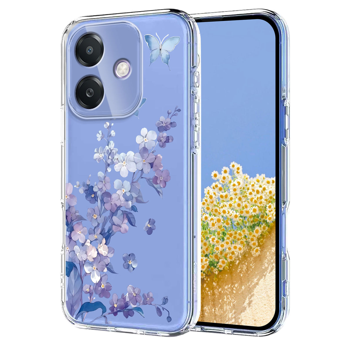 For Oppo A3x 5G (India) / Oppo A3x 4G / Oppo A3 5G / Oppo A3 4G / Oppo A40 4G / Oppo A40M 4G / Oppo A3i 5G / Oppo A5i 4G / Oppo A60 5G Case Butterfly Floral Pattern Printing TPU Phone Back Cover