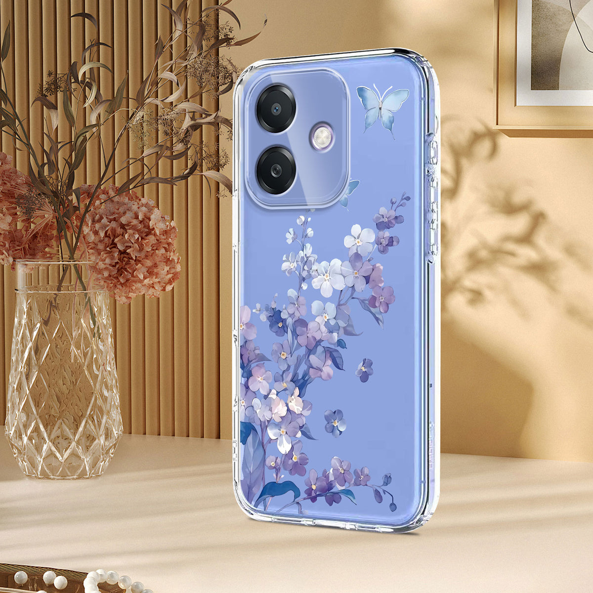 For Oppo A3x 5G (India) / Oppo A3x 4G / Oppo A3 5G / Oppo A3 4G / Oppo A40 4G / Oppo A40M 4G / Oppo A3i 5G / Oppo A5i 4G / Oppo A60 5G Case Butterfly Floral Pattern Printing TPU Phone Back Cover