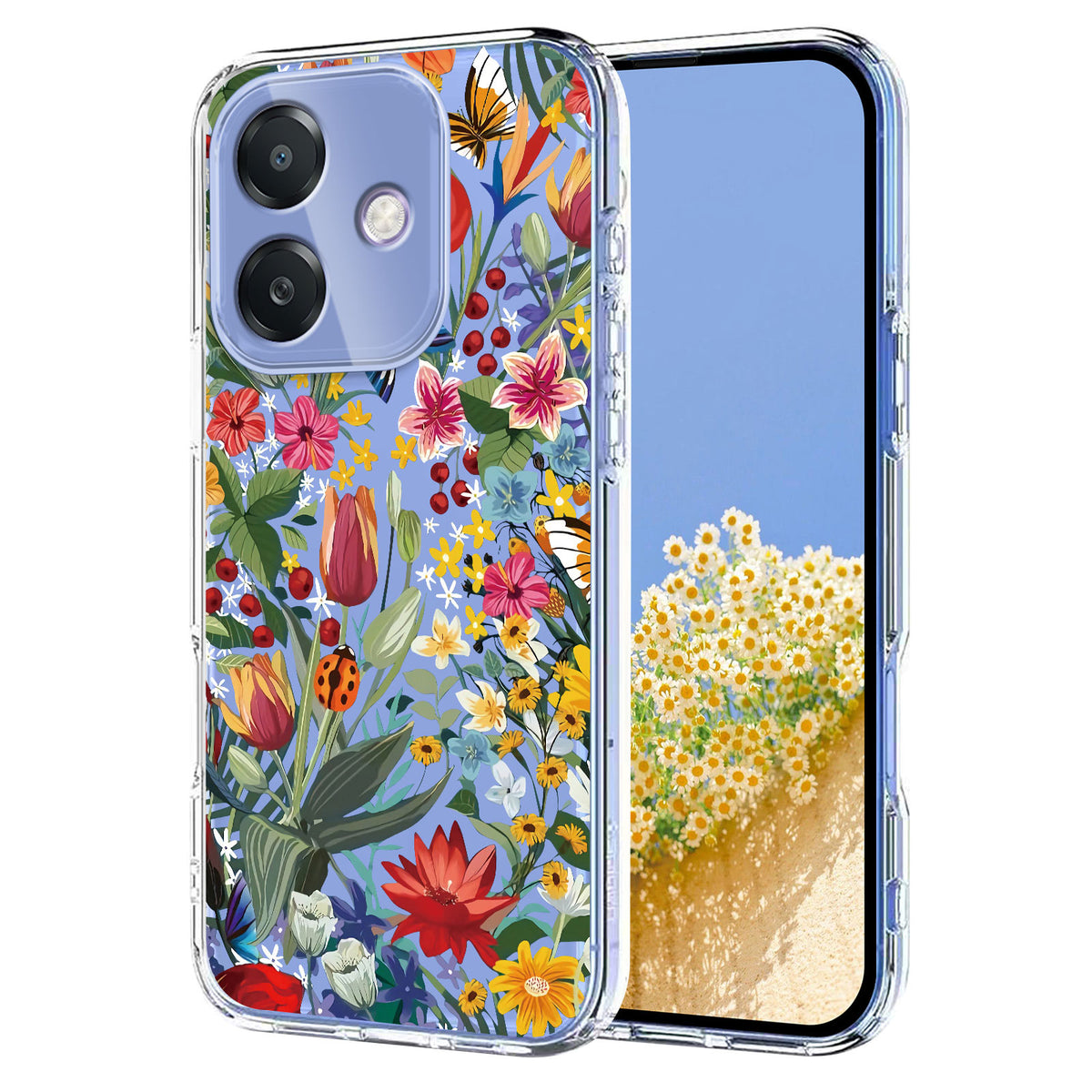 For Oppo A3x 5G (India) / Oppo A3x 4G / Oppo A3 5G / Oppo A3 4G / Oppo A40 4G / Oppo A40M 4G / Oppo A3i 5G / Oppo A5i 4G / Oppo A60 5G Case Butterfly Floral Pattern Printing TPU Phone Back Cover