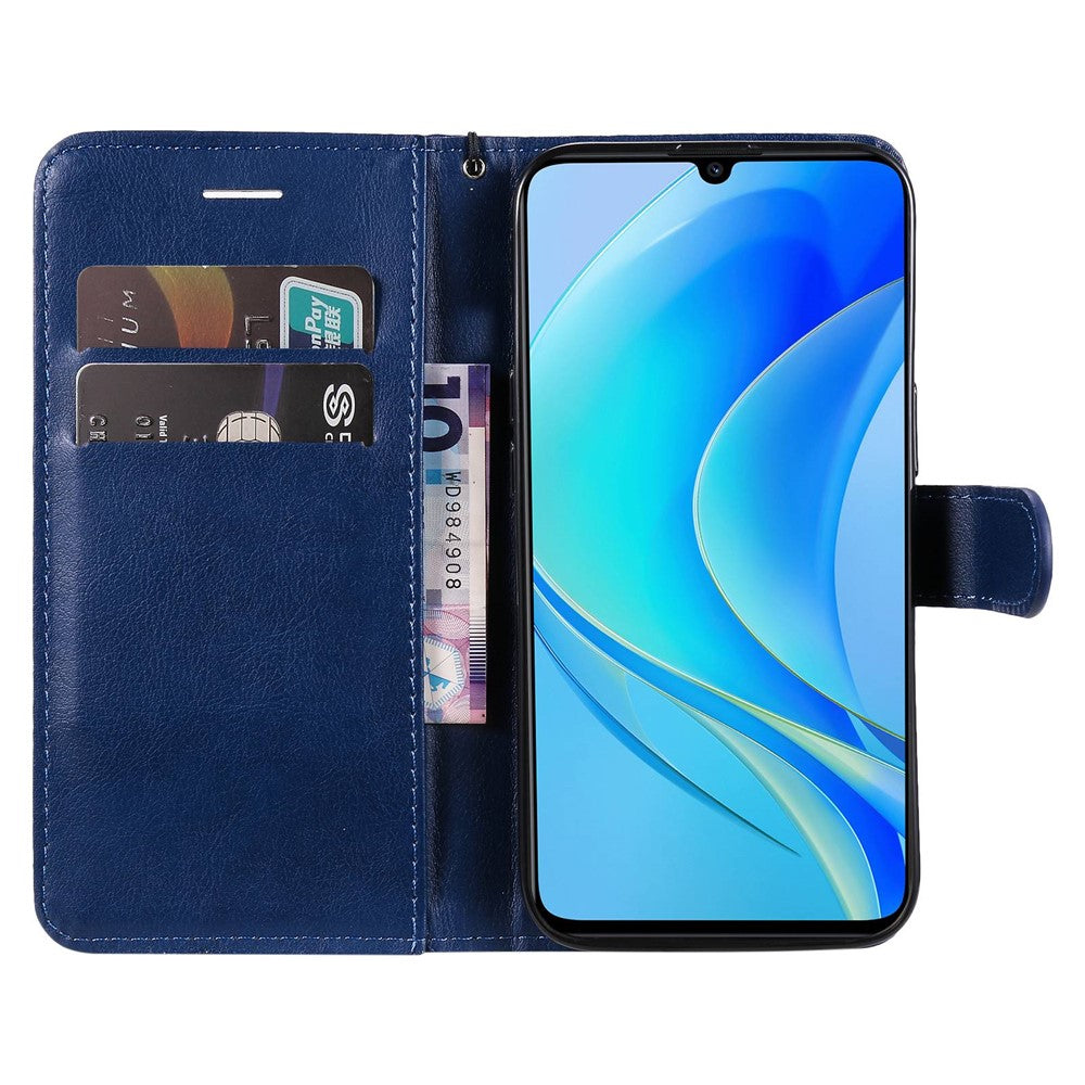 For Huawei Enjoy 50 / nova Y70 Plus 4G / nova Y70 Case Solid Color Leather Mobile Cover Wallet Stand with Strap