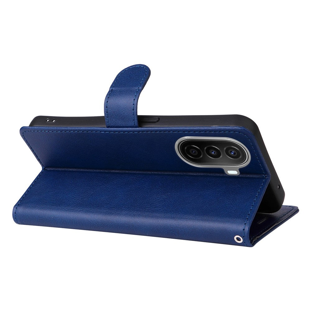 For Huawei Enjoy 50 / nova Y70 Plus 4G / nova Y70 Case Solid Color Leather Mobile Cover Wallet Stand with Strap