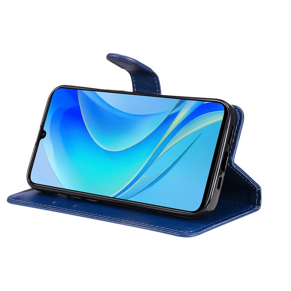 For Huawei Enjoy 50 / nova Y70 Plus 4G / nova Y70 Case Solid Color Leather Mobile Cover Wallet Stand with Strap