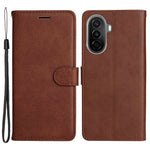 For Huawei Enjoy 50 / nova Y70 Plus 4G / nova Y70 Case Solid Color Leather Mobile Cover Wallet Stand with Strap