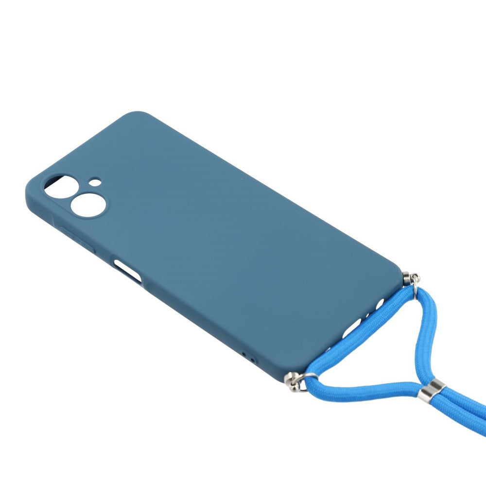 For Samsung Galaxy A04e 4G Case Flexible TPU Fiber Lining Anti-Shock Crossbody Phone Cover