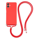 For Samsung Galaxy A04e 4G Case Flexible TPU Fiber Lining Anti-Shock Crossbody Phone Cover