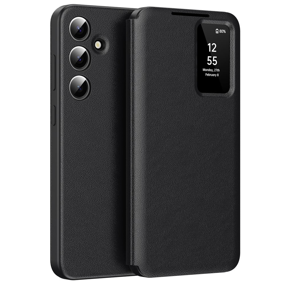 For Samsung Galaxy S25 FE Case with Card Holder Smart View Window Leather Phone Cover