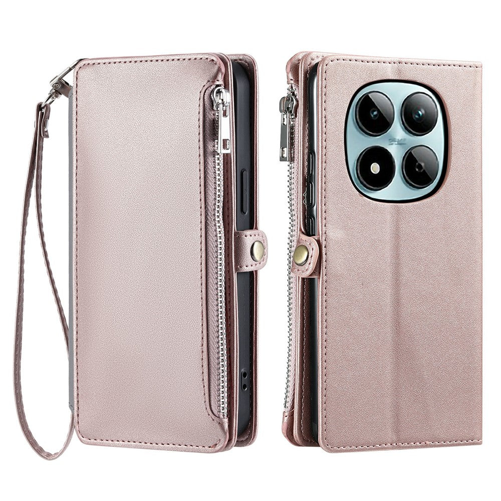For Xiaomi Redmi Note 15 Pro 5G (Global) Case TPU + PU Leather Wallet Phone Cover with Wrist Strap