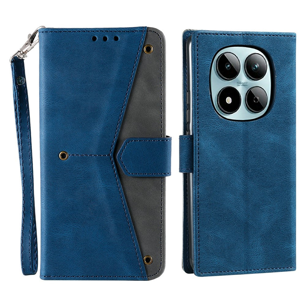 Xiaomi Redmi Note 15 Pro 5G (Global) Läderfodral Skarvningssömmar Plånboksfodral med handledsrem