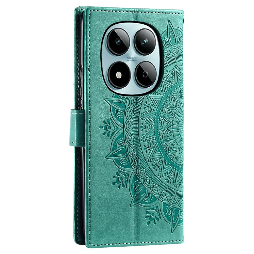 For Xiaomi Redmi Note 15 Pro 5G (Global) Stand Case Imprinted Totem PU Leather Wallet Phone Cover with Wrist Strap