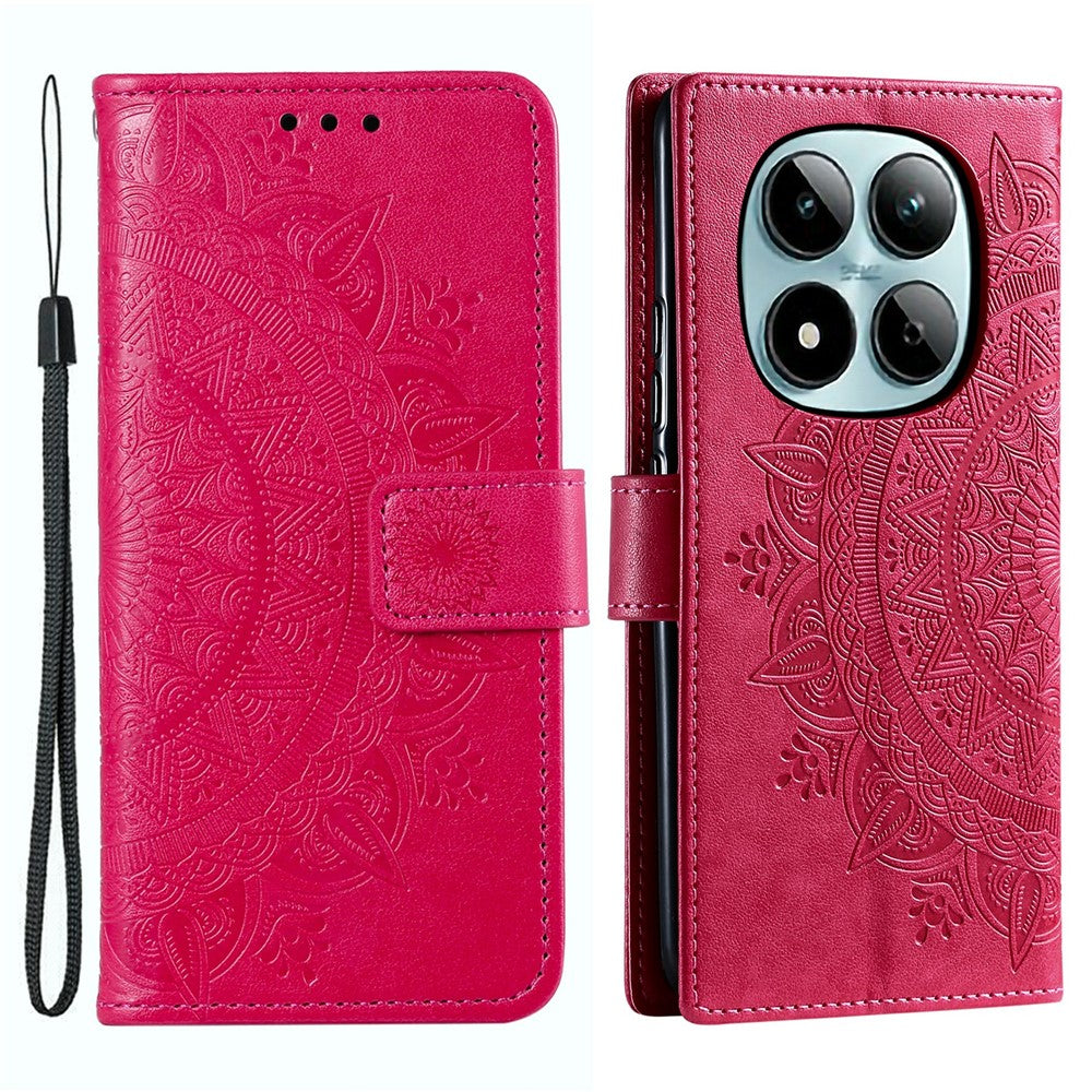 For Xiaomi Redmi Note 15 Pro 5G (Global) Stand Case Imprinted Totem PU Leather Wallet Phone Cover with Wrist Strap
