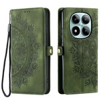 For Xiaomi Poco M8 Pro 5G / Redmi Note 15 Pro+ 5G (Global) Case Skin Feel Totem Imprinted Wallet Leather Phone Cover with Hand Strap