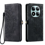 For Xiaomi Poco M8 Pro 5G / Redmi Note 15 Pro+ 5G (Global) Case Skin Feel Totem Imprinted Wallet Leather Phone Cover with Hand Strap