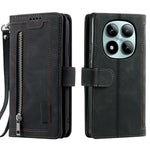 For Xiaomi Poco M8 Pro 5G / Redmi Note 15 Pro+ 5G (Global) Case 9 Card Slots Zipper Wallet PU Leather Phone Cover with Wrist Strap