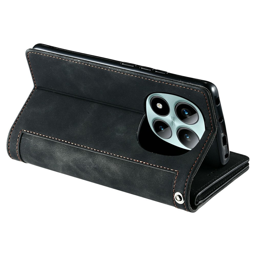 For Xiaomi Poco M8 Pro 5G / Redmi Note 15 Pro+ 5G (Global) Case 9 Card Slots Zipper Wallet PU Leather Phone Cover with Wrist Strap