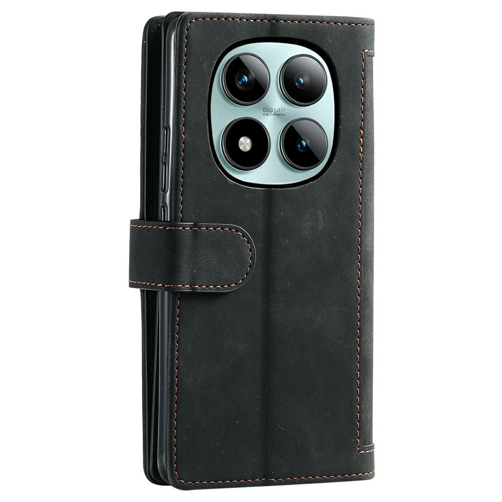 For Xiaomi Poco M8 Pro 5G / Redmi Note 15 Pro+ 5G (Global) Case 9 Card Slots Zipper Wallet PU Leather Phone Cover with Wrist Strap