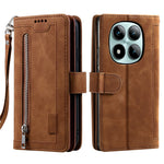 For Xiaomi Poco M8 Pro 5G / Redmi Note 15 Pro+ 5G (Global) Case 9 Card Slots Zipper Wallet PU Leather Phone Cover with Wrist Strap