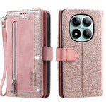For Xiaomi Poco M8 Pro 5G / Redmi Note 15 Pro+ 5G (Global) Case 9 Card Slots Zipper Wallet PU Leather Phone Cover with Wrist Strap