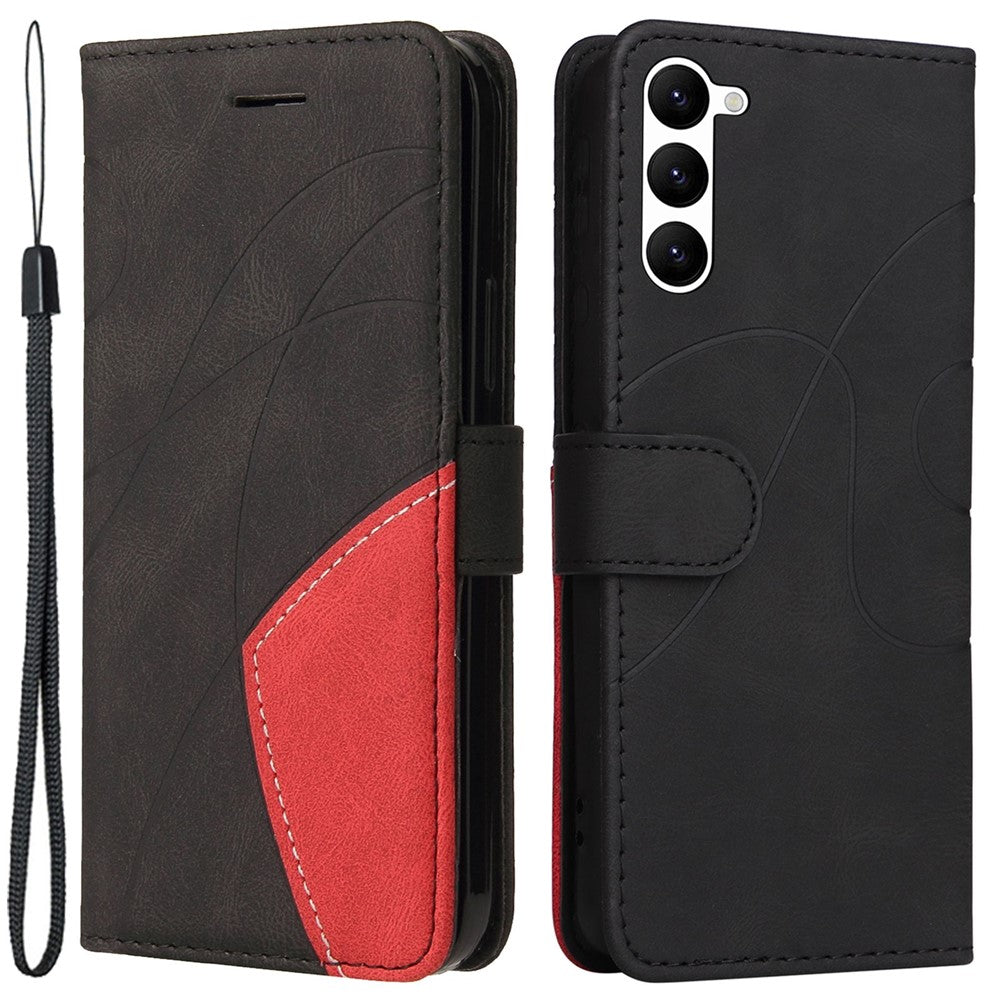 For Samsung Galaxy S23 Leather Case Wallet Stand Color Splicing Phone Cover