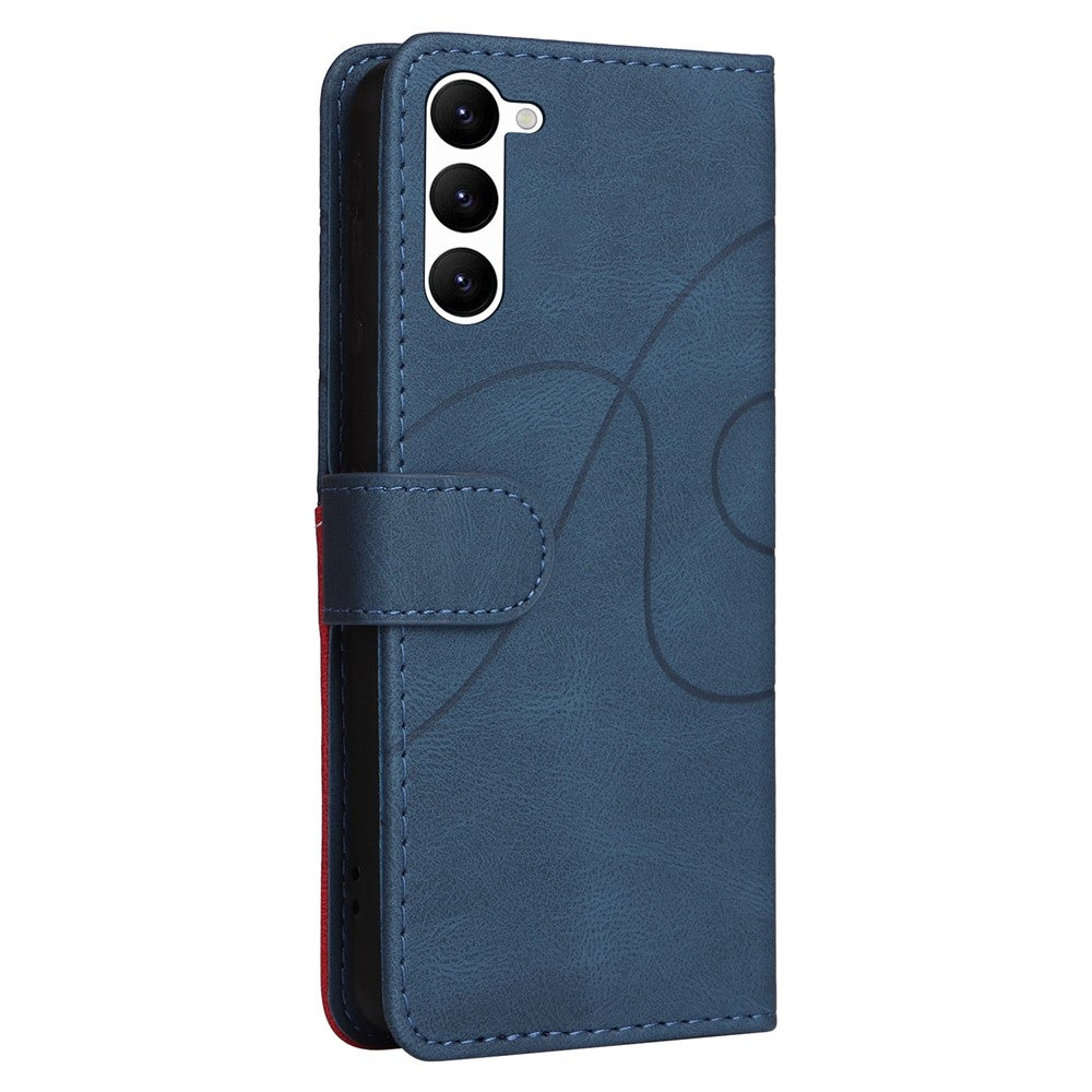 For Samsung Galaxy S23 Leather Case Wallet Stand Color Splicing Phone Cover
