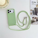 Til iPhone 18 Pro / 17 Pro cover i flydende silikone med crossbody-snor